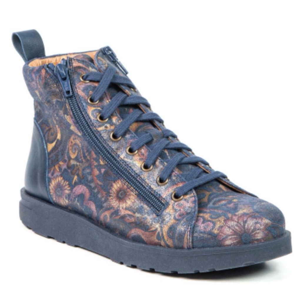 MARINO PORTAFINO leather Floral Patterned High-Top Sneakers
